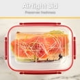 thumbnail image 4 of Superio Lock and Fresh Airtight Food Storage Containers with Lids for Kitchen Pantry Organization and Storage, Lunch, and Meal Prep Plastic Containers, 80 oz. Rectangular Sealed Container, Red, 4 of 7