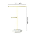 thumbnail image 3 of Qiweii Necklace Holder Jewelry Organizer Stand – 2‑Tier T‑Bar Jewelry Display Tree with Tray for Countertop Necklace Bracelet Earring Storage, 3 of 6
