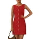 thumbnail image 1 of Vestido de trabajo PRETTYGARDEN 2025 Primavera Sin Mangas Botón Rojo M, 1 of 9
