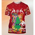 thumbnail image 1 of Camiseta de Navidad para hombre, ropa de Cosplay con cuello redondo, pantalón corto informal con estampado 3D, camisetas de manga grande, ropa informal estilo Hip Hop, novedad de 2023, 1 of 4