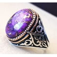 thumbnail image 6 of Purple Copper Turquoise Mens Ring, Natural Copper Turquoise, Silver Jewelry, 925 Silver Ring, Birthday Gift, Heavy Mens Ring, Arabic Design, Ottoman Style Ring, Christmas, Turkey Mens Signet Ring, 6 of 6