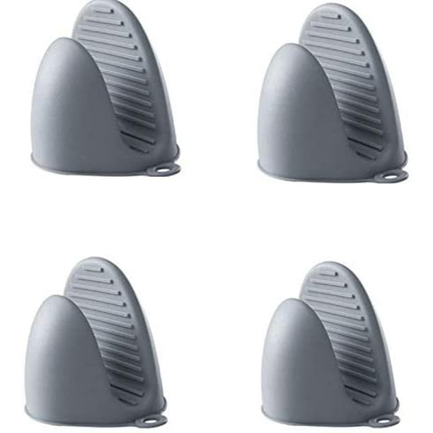 Paquetes de mini manoplas resistentes al calor para horno de microondas, guantes para hornear, utensilios de cocina, guantes antideslizantes, agarraderas, accesorios de cocina (gris, 4 unida JFHHH pequeña