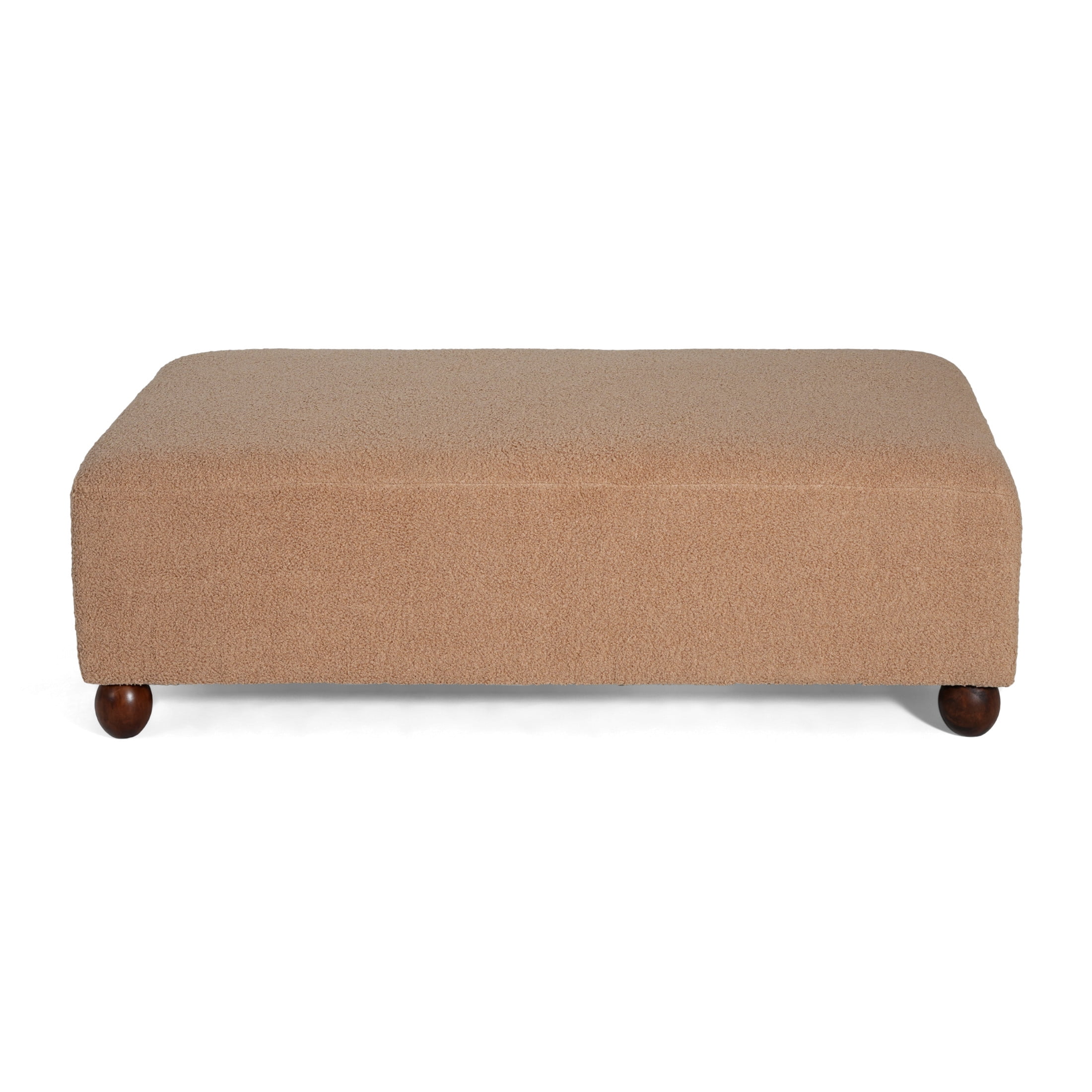 Christopher Knight Home 48" Modern Comfortable Ottoman Bench, Boucle Upholstery with Wooden Legs, Camel
