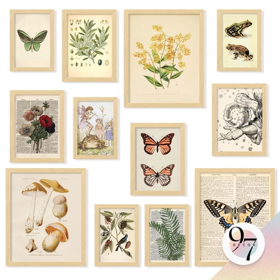 97 Decor Fairycore 8x10 Cottagecore Mushroom Poster Set, 12 Pieces