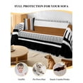 thumbnail image 4 of Modern Brown Black Couch Cover for Dogs, Boho Contemporary Geometric Striped Washable Sofa Covers Slipcover for Pets Dogs Futon Cover, Couch Recliner Covers, Oversized Chair Slipcover 71"x91", 4 of 9