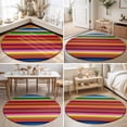 thumbnail image 4 of Large Round Rug 8Ft, Mexican Style Non-Slip Washable Circle Rugs Carpet, Colorful Mexico Stripes Red Blue Indoor Outdoor Rug Floor Mats Throw Runner for Bedroom Living Room Bathroom, 4 of 8