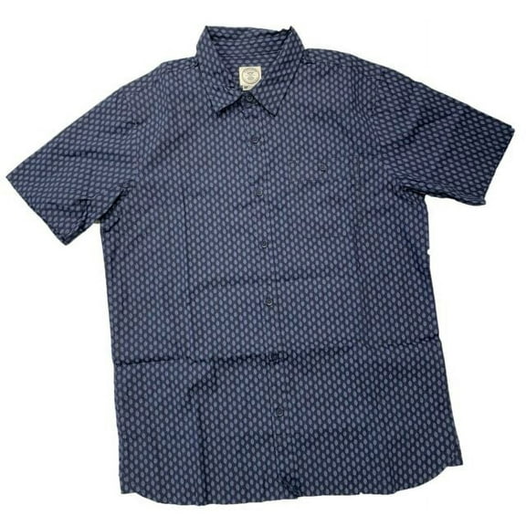 Voyager Men's Short Sleeve Woven Button Up Shirt in Mood Indigo, XL