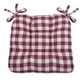 thumbnail image 4 of Achim Buffalo Polyester & Cotton Tufted Chair Seat Cushions, Checkered  Burgundy, 16 in x 15 in x 3 in, Set of Two, 4 of 5