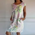 thumbnail image 1 of LOVZFMLL Robe d'Été Mode Femme Manches Courtes Col Rond avec Poche Rose 3TG, 1 of 7