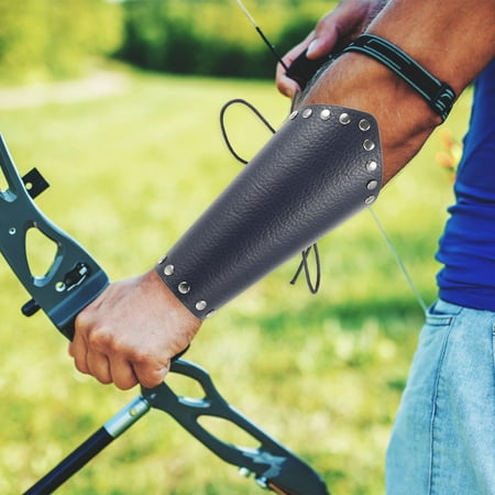 GOOHOCHY Leather Arm Guards Adjustable Archery Equipment Shooting Protector Bracers Miss Man
