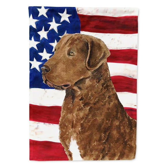 USA American Flag with Curly Coated Retriever Garden Flag