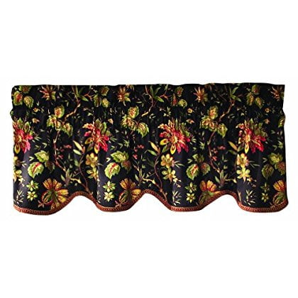 Waverly 10982050X015NO Felicite 50-Inch by 15-Inch Window Valance, Noir