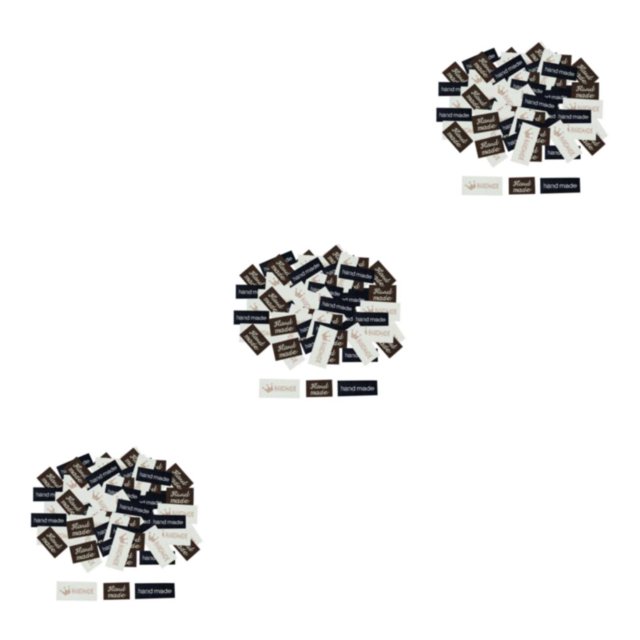 Wweixi Handmade English Labels Tags Trendy and Versatile Cloth DIY Clothes Sewing Craft Accessories Handmade Crown Print 120 Pcs 3Set