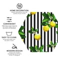 thumbnail image 3 of Honeii Lemons on Striped print Leather Coaster Set of 4, ideal for safeguarding your furniture from drinks spills and effortless cleanup-Hexagon, 3 of 6