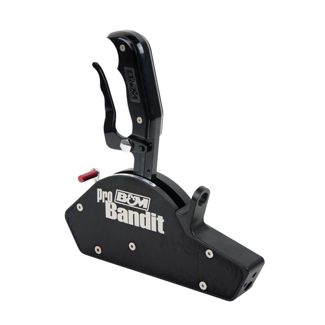 B&M Auto Trans Shifter 81113 Stealth Pro Bandit; Gated Shifter With Housing; Blade Style Grip; Compatible With 2 Speed Forward/Reverse Pattern Valve Body; Floor Mount; Rear Cable Exit
