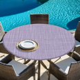 thumbnail image 6 of Round Table Cover 36-44 Inch Purple Waterproof Reusable Table Cloth Round Fitted Vinyl Tablecloth with Elastic Edged for Parties Outdoors, Rustic Farmhouse Solid Color, 6 of 9