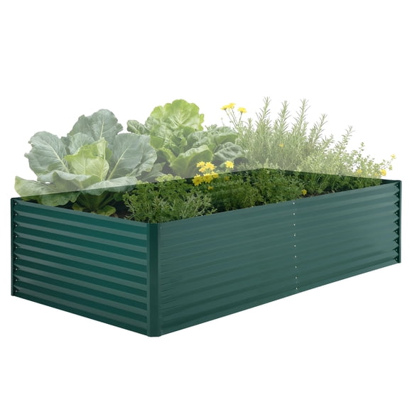 BeesClover Large Raised Garden Bed with Cover Zippered Screen Doors,Outdoor Galvanized Steel Planter Raised Box with Greenhouse,Open Base Design,for Gardening,Flowers,Vegetables