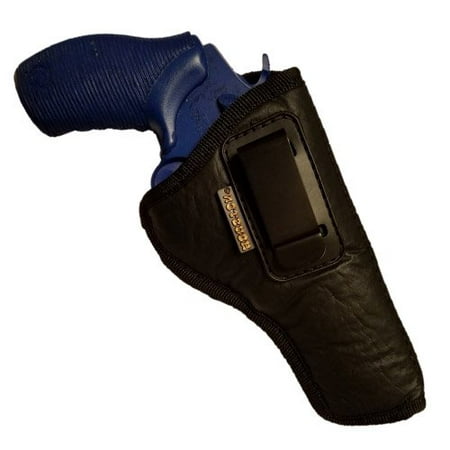 IWB Revolver Holster by Houston - ECO Leather Concealed Carry Soft Material | Suede Interior for Protection | (Right) FITS:Revolvers K,L,M & N Frames,5 & 6 Shots,3.5