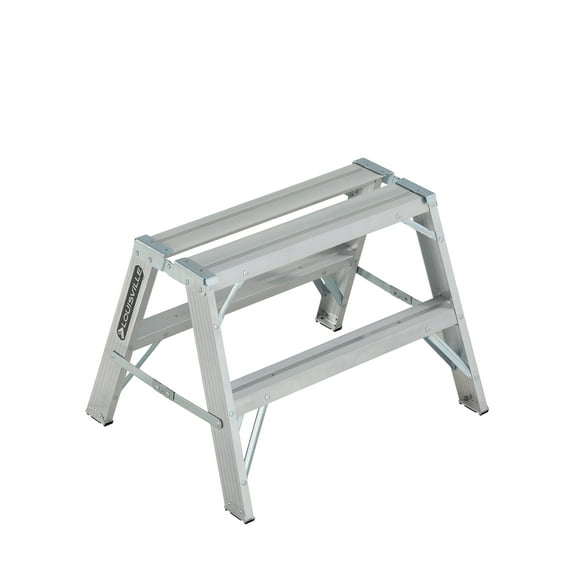 Louisville Ladder 2' Aluminum Sawhorse Ladder, 8' Reach, 300 lbs Load Capacity, L-2032-02