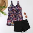 thumbnail image 2 of SWSMCLT Women's Spaghetti Strap 2 Piece Beach Swimsuit Modest Bathing Suit Hawaiian Padded Tankini Short Mid Rise Soft Purple 12, 2 of 4