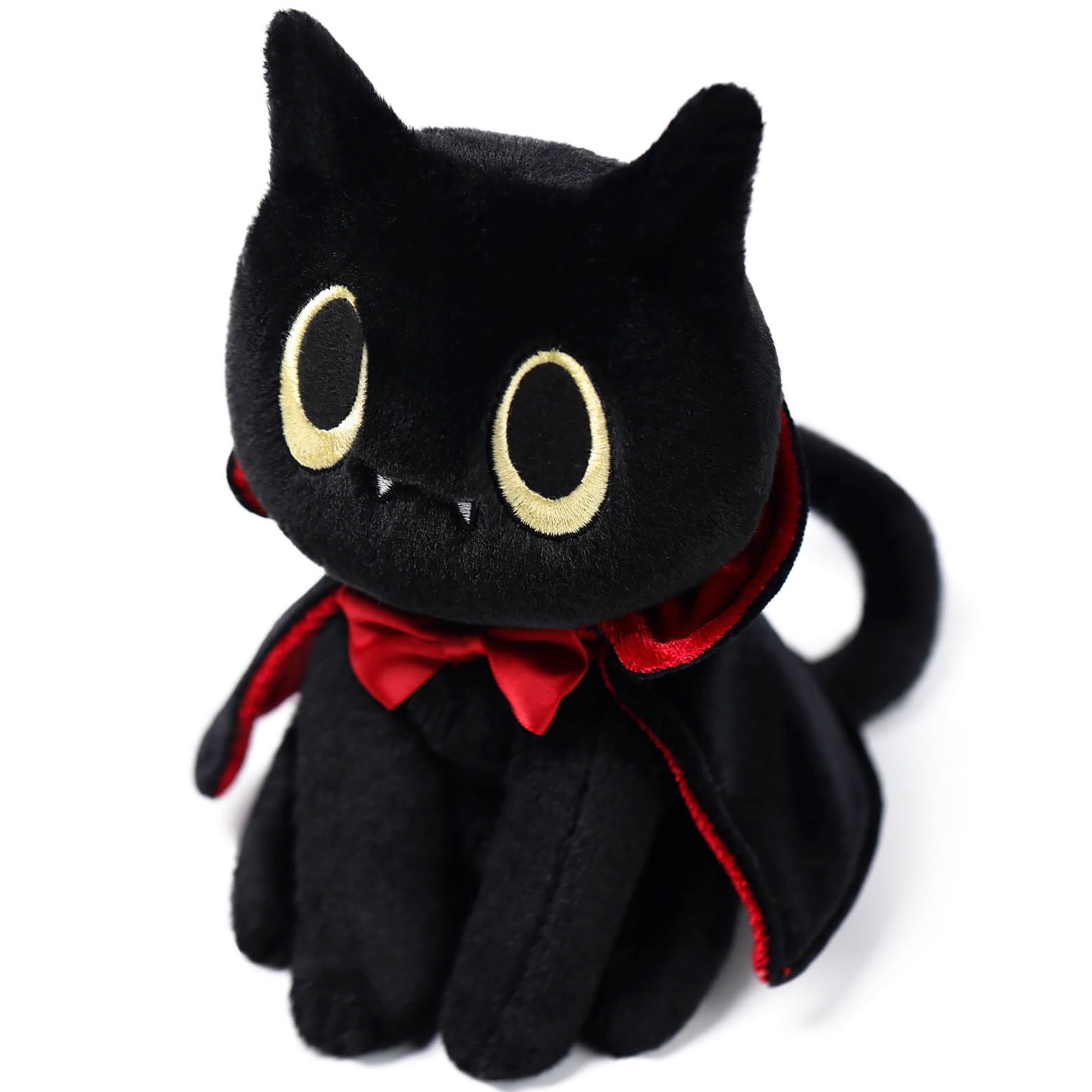 McHugs: Halloween Series - Dracula Cat - 7" Black & Red Stuffed Animal Plush, Soft Weighted Cuddle Toy, Cozy Comfort Play Companion, Baby-Toddler-Kids