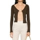 thumbnail image 2 of Femmes col en V profond haut maigre chaîne Cardigan décontracté ouvert devant chemise pull hauts, 2 of 9