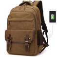 thumbnail image 1 of Mochila para portátil LUNLOPIK Canvas Vintage 15.6" USB Marrón, 1 of 6