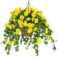 thumbnail image 4 of 1/2PCS Artificial Hanging Flowers PlantsBasket for Outdoor Decoration, Silk Flower Planter UVResistant for Home Porch Patio Balcony Yard Spring Decor, 4 of 10