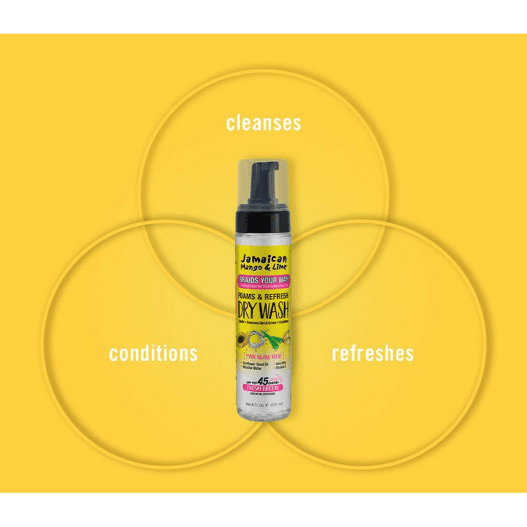 JAMAICAN MANGO & LIME Braids Your Way Foam & Refresh Dry Wash JAMAICAN MANGO & LIME Braids Your Way Foam & Refresh Dry Wash
