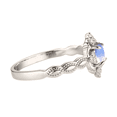 thumbnail image 2 of Vintage Oval Cut Moonstone & White Diamond Wedding Ring in 925 Sterling Silver - june Birthstone - Birthday Gift For Her, 2 of 6
