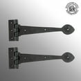 thumbnail image 2 of Renovators Supply Black Wrought Iron Strap Hinge 10.5 in Spade Tip Strap Gate and Door Hinges w/Hardware Pack of 2, 2 of 7