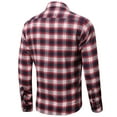 thumbnail image 3 of Pompotops Homme Automne Décontracté Coupe Ajustée Manches Longues Col Rabattu à Carreaux Poche Haut Blouse Chemise en Solde, 3 of 3