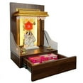 thumbnail image 2 of Devyom Customized Modern Pooja Dark Brown Wooden Mandir with LED Lights for Home, 2 of 5