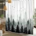 thumbnail image 4 of Lfeey Dark Green Misty Forest Shower Curtain, Natural Bathroom Waterproof Shower Curtain, 72x78 inches, 4 of 5