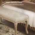 thumbnail image 4 of Dycanpo 45.2"L x 18.3"H French Bedroom Bench Seat Linen Upholstered, Linen Color, 4 of 8