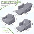 thumbnail image 6 of Babyeap 3-in-1 Kids Sofa,Toddler Sofa Bed Fold Out,Comfy Kids Couch,Convertible Baby Chair for Girls and Boys,Light Gray, 6 of 11