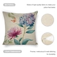 thumbnail image 4 of flower butterfly watercolor Linen toss pillowcase decoration pillowcase gifting preferred 24x24 inch cushion cover 4 sets sofa pillowcase sofa bedroom living room car, 4 of 8
