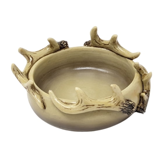 Antler Ridge Decorative Catchall Bowl - Rustic Resin Faux Antler Jewelry Tray & Key Holder - Lodge Style Entryway Table Decor for Home or Cabin - Unique Hunter Gift for Men & Wildlife Nature Lovers