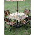 thumbnail image 4 of Outdoor Tablecloths with Umbrella Hole & Zipper, Summer Coastal 54x54 Inch Square Tablecloths, Nautical Beach Marine Life Beige Striped Waterproof Table Cloth, Patio/Pool/Picnic Table Covers, 4 of 8