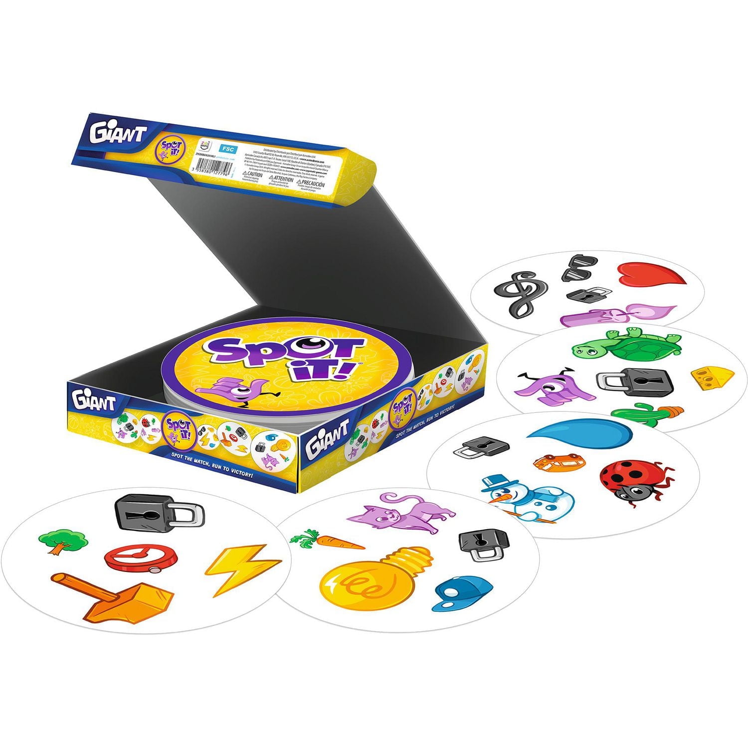 Asmodee - Zygomatic - Spot It! Giant - Jeu de Correspondance Amusant pour Enfants - Jeu Géant - De 2 à 12 joueurs - À partir de 6 ans - Multilingue