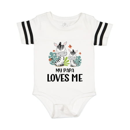 

Inktastic Zebra My Papa Loves Me Gift Baby Boy or Baby Girl Bodysuit