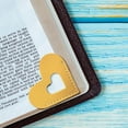 thumbnail image 1 of Leather Heart Bookmark Corner Leather Bookmark Personalized Hand Reading Bookmark With Velvet Bag Bookworm Booklover Gift, 1 of 5