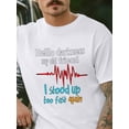 thumbnail image 2 of Camisetas para hombre "Hola Oscuridad, mi viejo amigo", de manga corta, con cuello redondo y grafiti ECG, color negro-S, 2 of 8