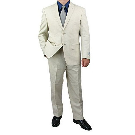 Comfortable 2pc Men's 2-Button Linen and Cotton Blend Suit