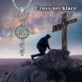 thumbnail image 5 of SOULMEET Christmas Day Gift Irish Cross Necklace for Men Sterling Silver Celtic Knot Cross Pendant with 22”+2” Stainless Steel Chain Jewelry Gift for Men, 5 of 7