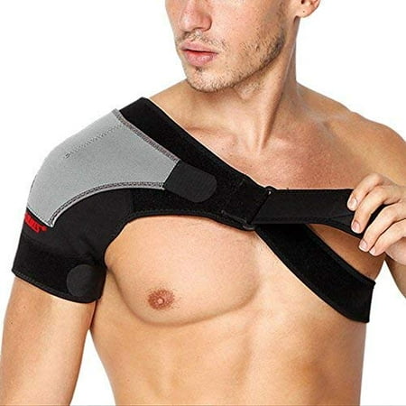 Shoulder Brace Support Adjustable Strap Wrap Belt Band, Light and Breathable - Neoprene Shoulder Support for Rotator Cuff, Frozen Shoulder Pain, Sprain Right (Arm