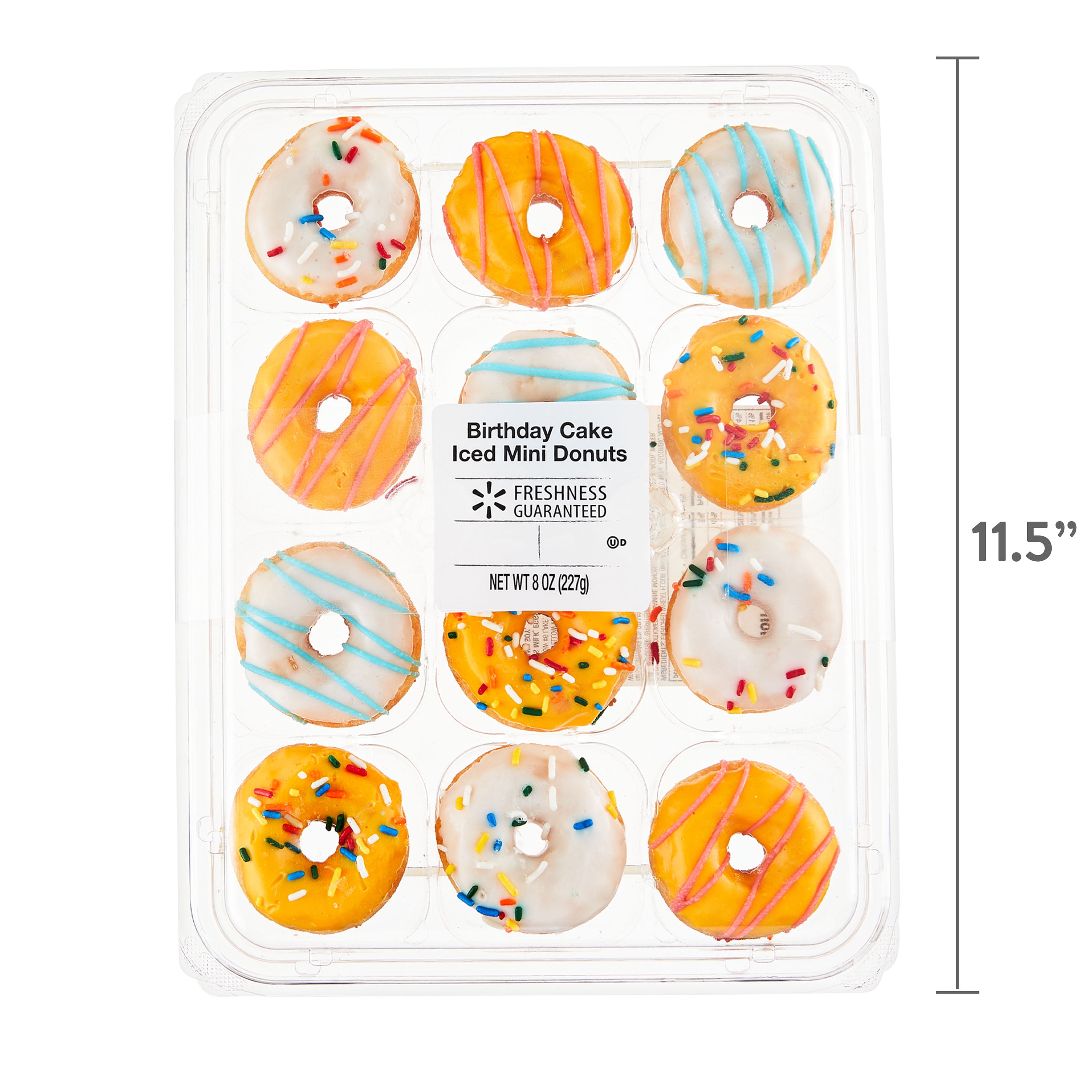 Freshness Guaranteed Birthday Cake Iced Mini Donuts, 8 oz, 12 Count