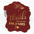 thumbnail image 2 of Inkdotpot Real Gold Foil Thanks From The New Wedding Tags Favor Bracket Shape Hang Pack Of 100 Paper Tags, 2 of 7
