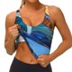 thumbnail image 3 of Balery Stained Glass Ocean Wave Sujetadores deportivos con espalda cruzada para mujer, acolchados, sin costuras, de alto impacto, ideales para yoga, gimnasio, entrenamiento y fitness.-Medium, 3 of 8