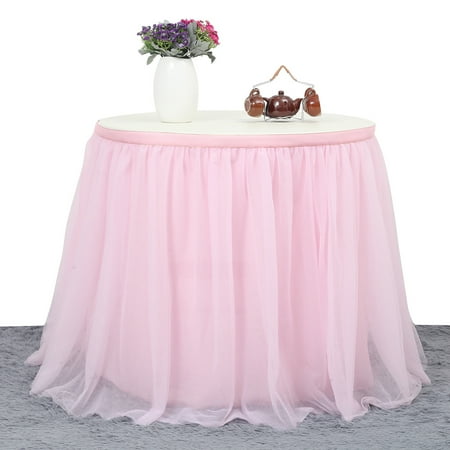 

Tulle Table Skirt Tablecloth Tutu Table Skirting For Wedding Birthday Party Home Dessert Cake Table Decor (L 3(ft)*H 30in)